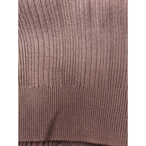 Boss Hugo Boss Sweater Large Mens Brown Silk Blend Knit Slim Fit Turtleneck - Picture 9 of 9